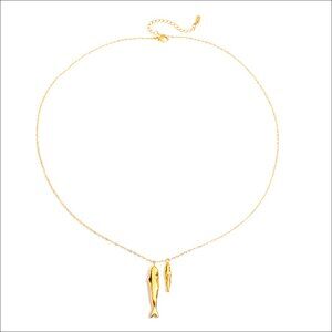 Stainless Steel Fish Pendant Necklace, Waterproof Beach Jewelry